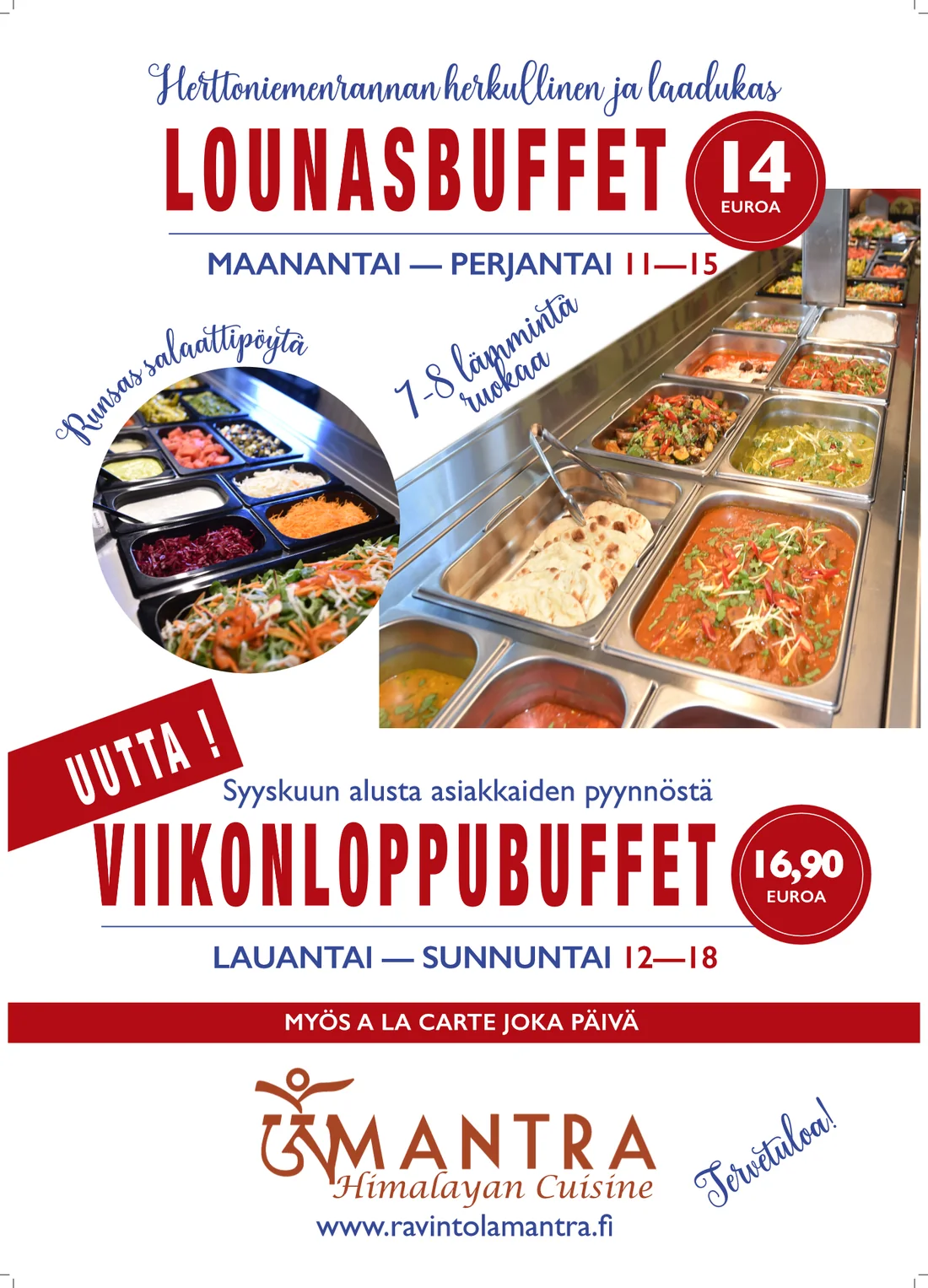 Ravintola Mantran arki- ja viikonloppubuffet